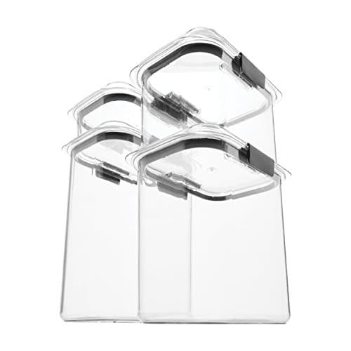 Rubbermaid Brilliance Pantry Food Storage Containers, Set of 4 (8 Pieces), BPA-Free, Clear, Airtight