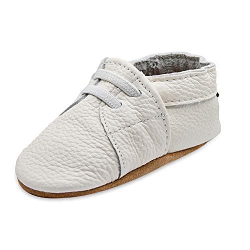iEvolve Baby Shoes Baby Toddler Soft Sole Prewalker Baby First Walking Shoes Crib Shoes Baby Moccasins(White Sneaker, 6-12 Months)