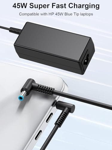 45W Laptop Charger for HP Laptop Computer,19.5V 2.31A Smart Blue Tip Power Adapter for HP Pavilion x360,Envy 11 13 15,EliteBook 840 G3 G5,Chromebook,Spectre,Stream 11 13 14 ProBook Notebook AC Adapter