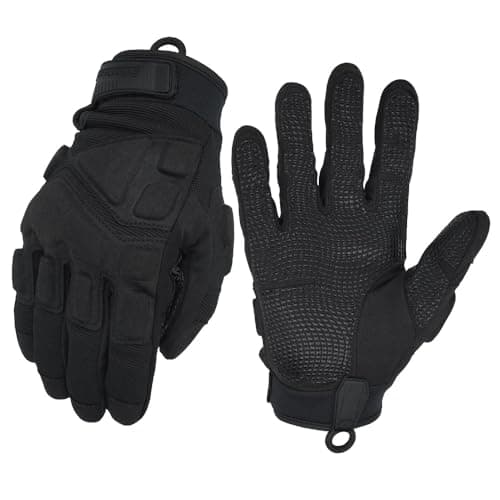 Seibertron Patented S.O.L.A.G 2.0 Index Finger Tip Touchscreen Tactical Sports Water Resistant Impact Gloves Also fit Airsoft Hunting Hiking Riding Cycling Motorcycle Climbing Full Finger Black XL