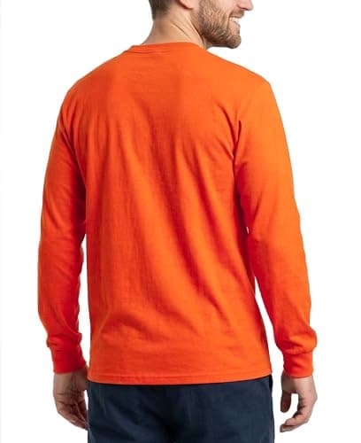 KONRECO FR Tee Shirts High Visibility Lightweight 6oz Long Sleeve Hi-Vis Flame Resistant Safety Shirts CAT 2, Orange, X-Large
