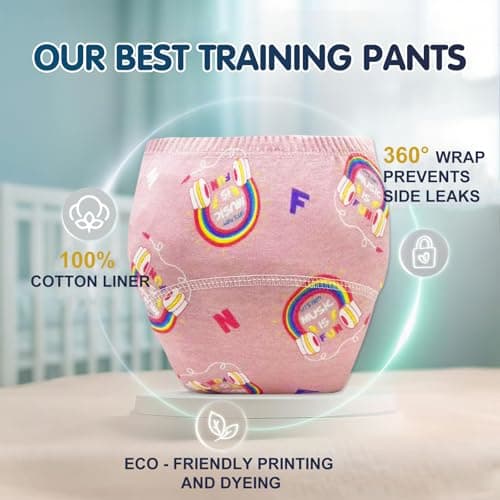 Upairy Training Pants for Boys Girls,Toddler Potty Training Underwear,Leakproof Reusable Kid Confident Panties,Children's Potty Underwear 100% Cotton for 2T-6T(10PCS,M)