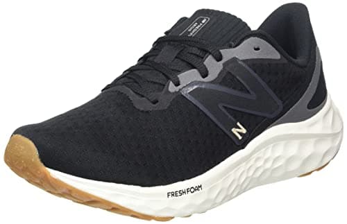 New Balance Women's Fresh Foam Arishi V4 Running Shoe, Black/Light Gold Metallic/Gum 2, 8 Wide US