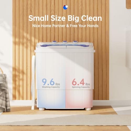 Omelaza Portable Washing Machine With Top Drainage,18 lbs Capacity,Washer and Dryer Combo Machine for Homes & Apartments,Twin Tub Laundry Washer with Spin Cycle