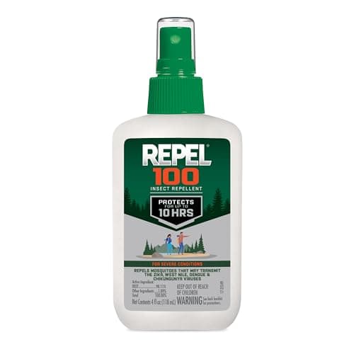 Repel 100 Mosquito and Insect Repellent, 4 Ounces, With DEET, 10-Hour Protection Long-Lasting Insect Repellent Bug Spray Repels Mosquitoes, Ticks, Gnats, Biting Flies, Chiggers And Fleas