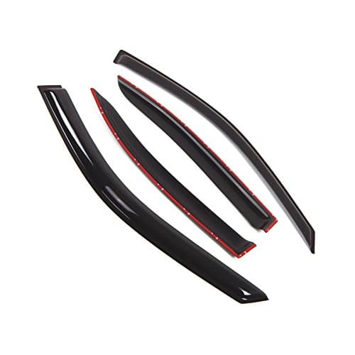 TuningPros Outside Mount Window Vent Visors Rain Guards Compatible with Hyundai Elantra 2001-2006 | Side Window Wind Deflectors Rain Shields | Smoke Tinted, 4 Pcs Set, DGWV-252