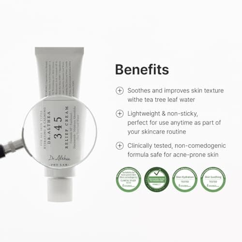 Dr.Althea 345 Relief Cream | PDRN & Hyaluronic Acid for Hydration, Blemish Care | Post-Acne Face Moisturizer with Centella & Niacinamide | Korean Vegan Skincare, 1.69 Fl Oz (Ver.2 - Pack of 1)
