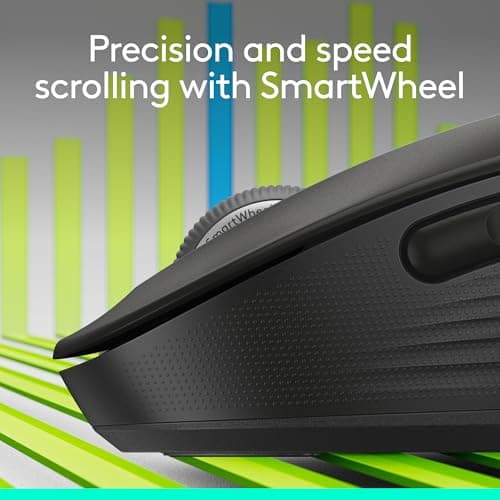 Logitech Signature M650 L Full Size Wireless Mouse - for Large Sized Hands, 2-Year Battery, Silent Clicks, Customizable Side Buttons, Bluetooth, for PC/Mac/Multi-Device/Chromebook - Black