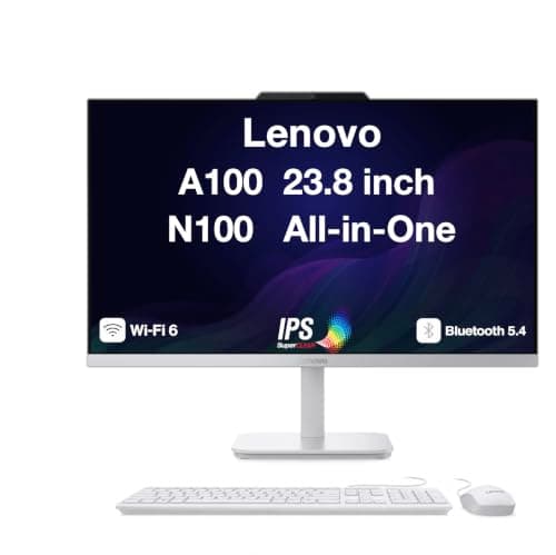Lenovo A100 All-in-One Desktop 24" IPS FHD Display, Intel 4-Core Processor