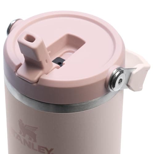 STANLEY IceFlow 2.0 Flip Straw Tumbler with Handle 30 oz | Twist On Lid and Flip Up Straw | Leak Resistant Water Bottle | Insulated Stainless Steel | BPA-Free | Rose Quartz 2.0