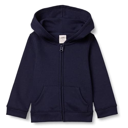 Amazon Essentials Girls' Fleece Full-Zip Hoodie Sweatshirts, Navy, X-Large
