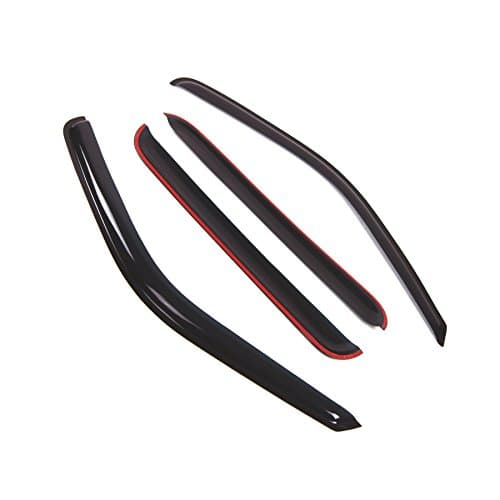 Tuningpros Window Visor Compatible with 2000-2002 Ford Excursion, DGWV2-507 Outside Mount Deflector Rain Guard Dark Smoke, 4 Pcs Set