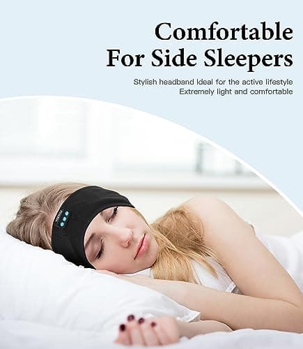 Sleep Headphones, Voerou Adjustable Bluetooth Headband Headphones, Ultra-Long Play Time Sleeping Headphones with Built in HD Hi Fi Speakers, Perfect for Sleep, Workout, Tennis, Yoga, Travel, Insomnia