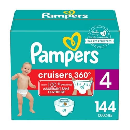 Pampers Cruisers 360 Pull-On Diapers, Size 4 (22-37 lbs), Babyproof up to 100% leakproof diaper1 Pack (Count of 144)