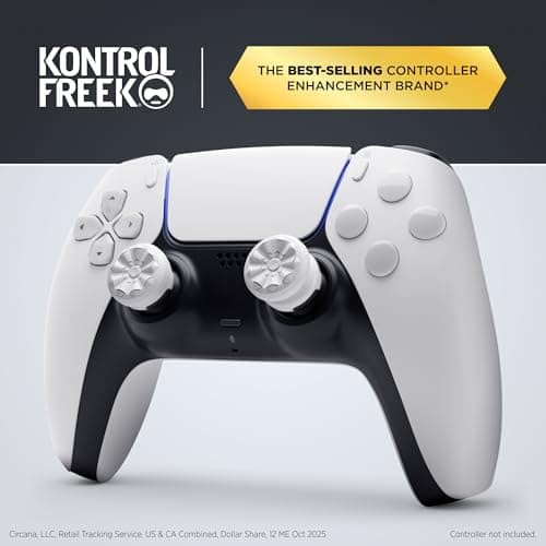 KontrolFreek FPS Freek Galaxy White for PlayStation 4 (PS4) and PlayStation 5 (PS5) | Performance Thumbsticks | 1 High-Rise, 1 Mid-Rise | White