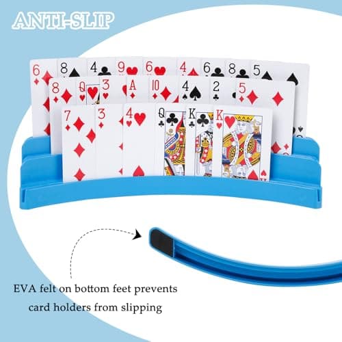 GHERPTE 2 Pack Three-Layer Design Playing Cards Holders,Playing Card Holder for Kids Adults Hands Free Card Holder for Family Card Game Nights Poker Parties