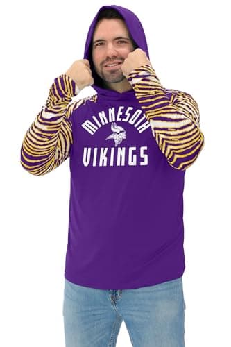 Zubaz NFL Men's T-Shirt with Zebra Sleeves - Minnesota Vikings, 3XL