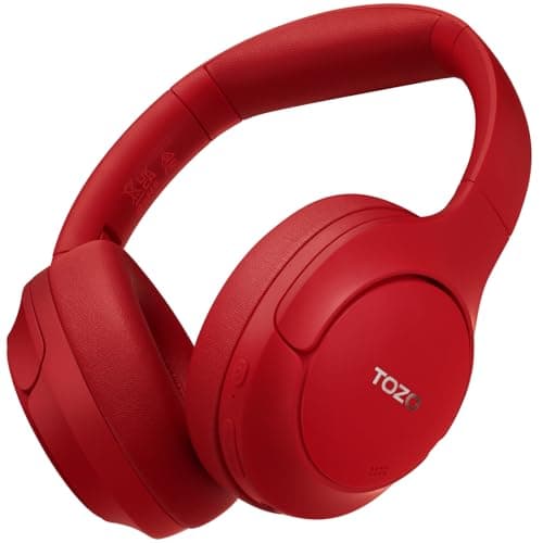 TOZO HT2 Hybrid Active Noise Cancelling Headphones, Wireless Over Ear Bluetooth Headset, 60H Playtime, Hi-Res Audio Custom EQ via App Deep Bass Comfort Fit Ear Cups, for Home Office Travel