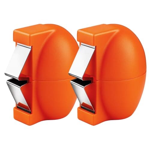 2PCS Egg Shell Opener,2026 Upgrade Stainless Steel Egg Cracker Tool, Multifunctional Egg Shell Opener for Raw & Hard-Boiled Eggs, Handheld Kitchen Gadget for Easy Peeling & Separating (2PCS Orange)