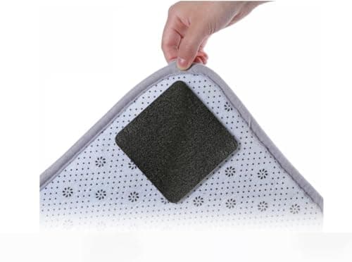 16 PCS Grippers of Rug Pad, Non-Slip Carpet Gripper for Hardwood Floors and Tile, Reusable and Washable Area Carpet Tape, Double-Sided Adhesive Pads, Keeps Corners Flat