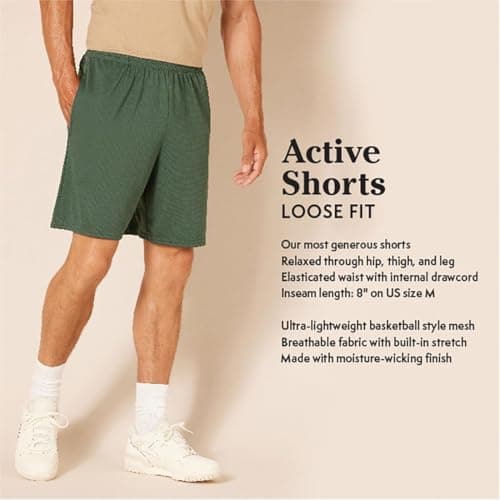Amazon Essentials Men's Athletic Basketball Gym Shorts, Breathable Moisture Wicking Performance Tech Loose-Fit Training Shorts with Elastic Waist, Pack of 2, Blue/Neon Lime Green, X-Small