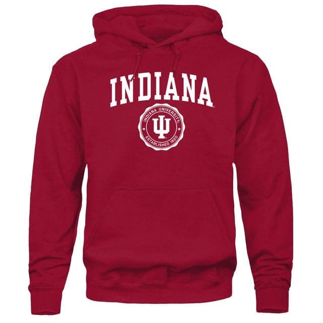 Barnesmith Hooded Sweatshirt, Unisex, Cotton/Poly Blend, Heritage Logo Medium Indiana - Cardinal