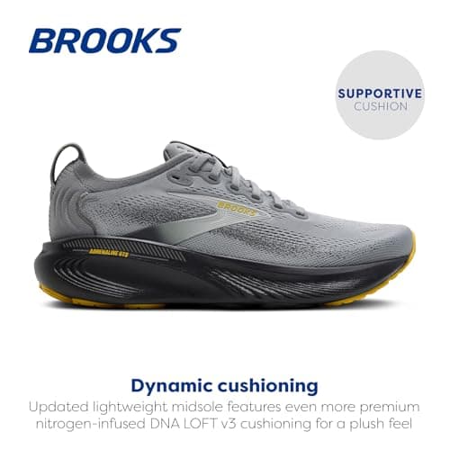 Brooks Mens Adrenaline GTS 25, Primer Grey/Ebony/Jasmin 12 Medium