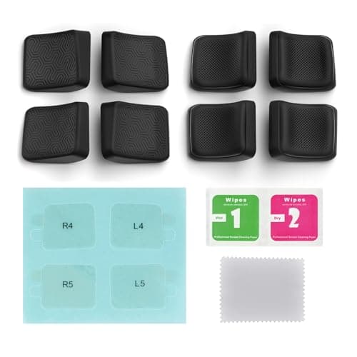 PlayVital Mix Version Back Button Enhancement Set for Steam Deck LCD, Grip Improvement Button Protection Kit for Steam Deck OLED - Streamlined & Studded Design - Black