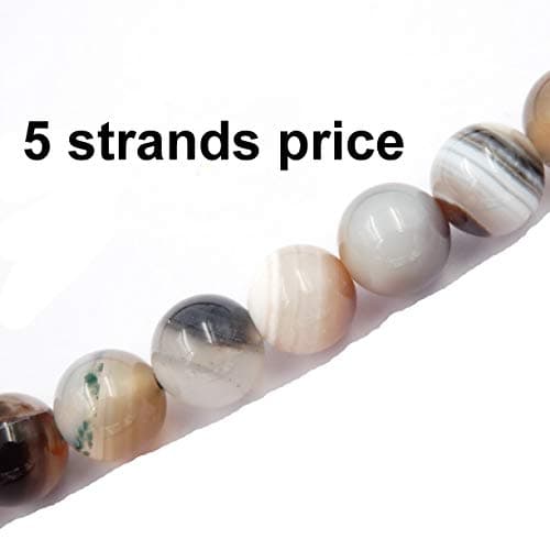 Gemstone Beads for Jewelry Making, Sold per Bag 5 Strands Inside, Botswana Agate 8mm