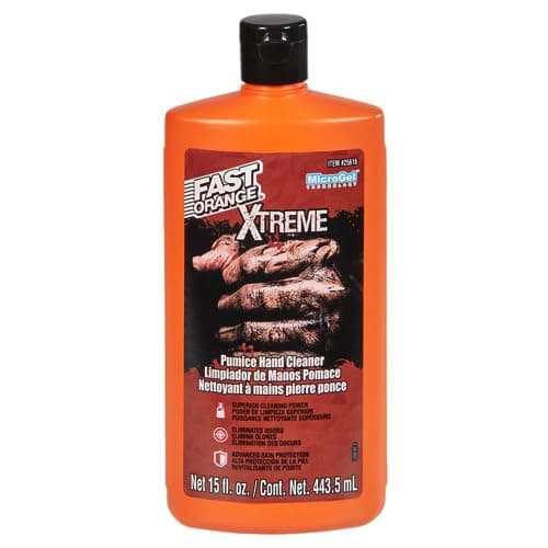 Fast Orange 25616 Xtreme Heavy Duty Hand Cleaner, Natural Citrus Scent, Waterless Cleaner For Mechanics, Strong Grease Fighter, Eliminates Odors while Protecting Skin 15 Fl. Oz