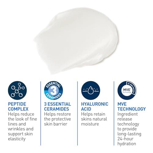 CeraVe Night Cream for Face, Skin Renewing Moisturizer for Men & Women With Hyaluronic Acid, Niacinamide, Bio Peptides & Ceramides. Fragrance Free, Non-comedogenic, Suitable for Sensitive Skin