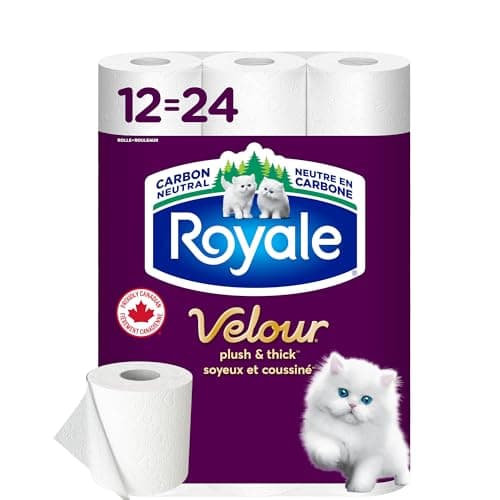 Royale Velour Toilet Paper, 12 Equal 24 Rolls, 142 Bathroom Tissues per roll