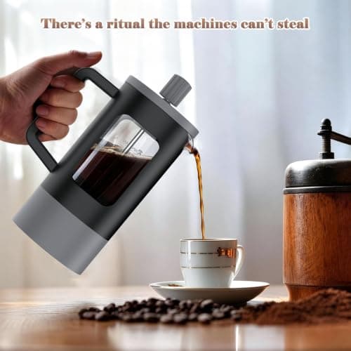 RAINBEAN Cafetiere French Press,2 Cup Coffee Maker and Tea Maker with Heat Resistant Borosilicate Glass,BPA-Free Dishwasher Safe Percolator,0.34 L/12 oz