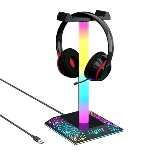 GIPOYENT RGB Gaming Headphone Stand Lights, RGB Gaming Stand Light for Desktop PC Gaming Headset Accessories, Best Gift for Husband, Kids, Boyfriend