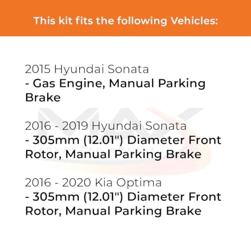 MAX Advanced Brakes - Brake Kit For 2015-2019 Hyundai Sonata, 2016-2020 Kia Optima (12.01" Dia Front Rotors)| Carbon Ceramic Brake and Rotor Kit Front and Rear| Cross-Drilled Brake Rotors