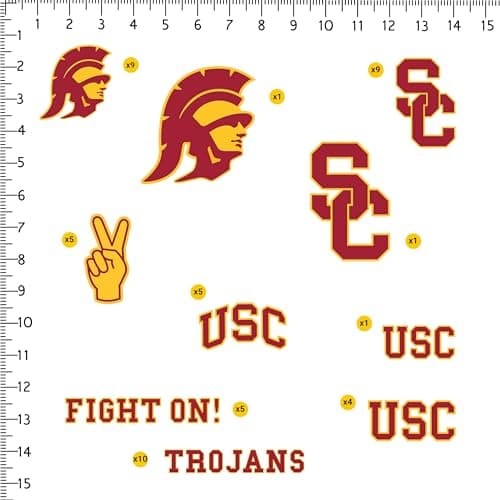 University of Southern California USC 50ct Premium Vinyl Large Sticker Pack for Laptop Water Bottle Tablet Skateboard Indoor Outdoor Decals