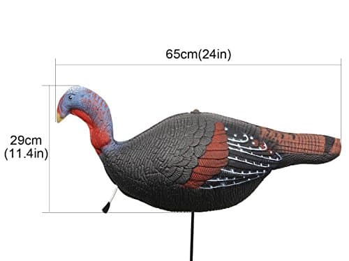 TargetEvo Turkey Decoys for Hunting, 2 Pack Hen and Jake Combo Decoys with Stakes Carry Bag Collapsible Lightweight
