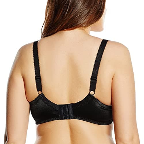 DELIMIRA Women's Plus Size Full Coverage Underwire Unlined Minimizer Lace Bra Black 38DD