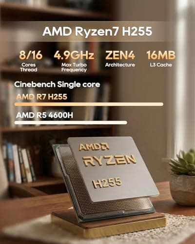 AOOSTAR MACO AMD Ryzen 7 H255 Barebone Mini PC(8C/16T, up to 4.9GHz), Radeon 780M Graphics Mini Computer, Support Four Display, with OCuLink Dual USB4, Support OpenClaw