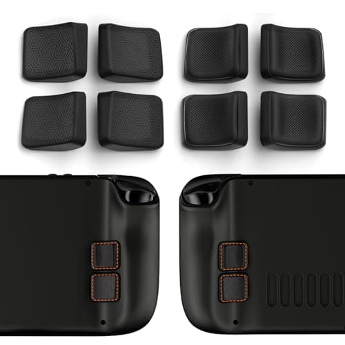 PlayVital Mix Version Back Button Enhancement Set for Steam Deck LCD, Grip Improvement Button Protection Kit for Steam Deck OLED - Streamlined & Studded Design - Black