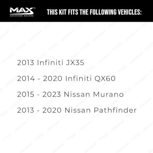 MAX Advanced Brakes - Front Brake Kit For 2015-2023 Nissan Murano, 2013-2020 Nissan Pathfinder, Infiniti QX60| Carbon Ceramic Brake and Rotor Kit| Cross-Drilled Brake Rotors