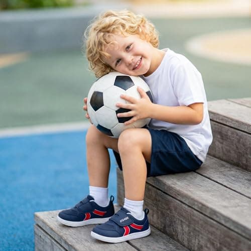 Toddler Boys Barefoot Wide Toe Box Sneakers Casual Tennis Walking Shoes Kids Running Preschool Athletic Team Sports Breathable Flexible Navy Toddler Size 7