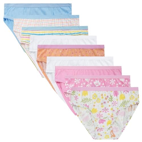Fruit of the Loom Girls 100% Cotton Assorted Briefs, 9 Pack