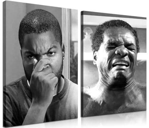 Framed Funny Bathroom Canvas Wall Art Set of 2 - Black and White Vintage Comedy Movies Posters, Funny Toilet Humour Smell Wall Decor Prints for Bathroom Decor 12x16in