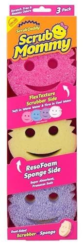 Scrub Mommy Kitchen Sponges - Dual-Sided Dish Sponges for Scrubbing - Non-Scratch Cleaning Sponges for Washing Dishes, Bathroom & Multi-Surface Cleaning - Online Exclusive (3 Count)