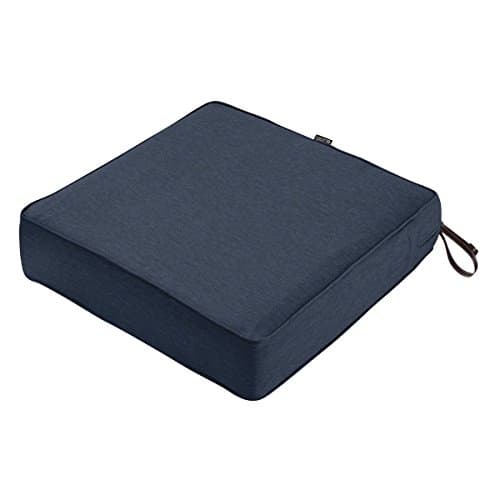 Classic Accessories 62-020-INDIGO-EC Montlake Seat Cushion Foam and Slip Cover, Heather Indigo, 25" Wide x 25" deep x 5" Thick