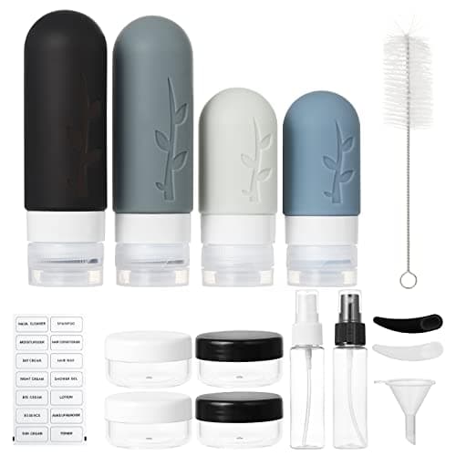 18 Pack Travel Bottles for Toiletries, Travel Essentials TSA Approved Silicone Travel Size Toiletries, Leak-Proof Refillable Travel Containers for Toiletries Vacation Essentials