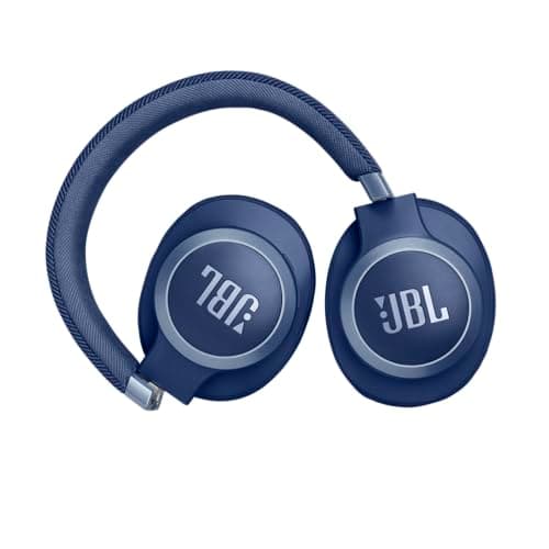 JBL Live 770NC - Wireless Over-Ear Headphones with True Adaptive Noise Cancelling with Smart Ambient, Up to 65 Hours of Battery Life, Comfort-fit Fabric Headband & Carrying Pouch (Blue)