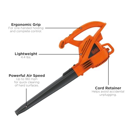 BLACK+DECKER Electric Leaf Blower, 7-Amp (LB700)