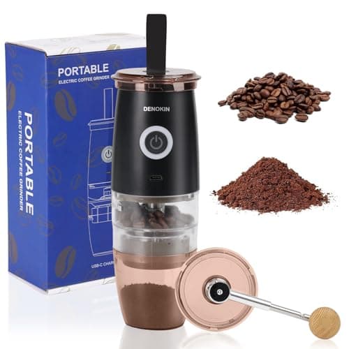 Portable Burr Coffee Grinder, Electric/Manual 2-in-1 Cafe Bean Grind Mill, USB Rechargable Mini Electric Coffee Grinder with 5 Grind Settings
